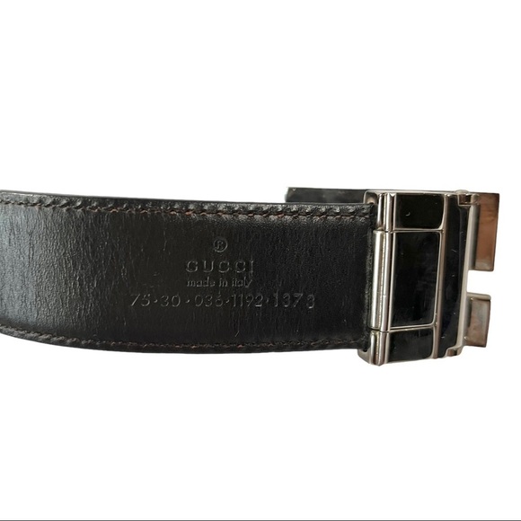 GUCCI G vintage logo leather belt - Picture 6 of 11